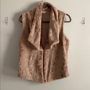 Faux Fur Drape Front Vest